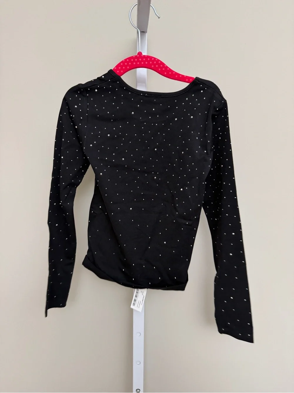 Zara Black Long Sleeve Tee with Tiny White Dots size 9-10 NWt